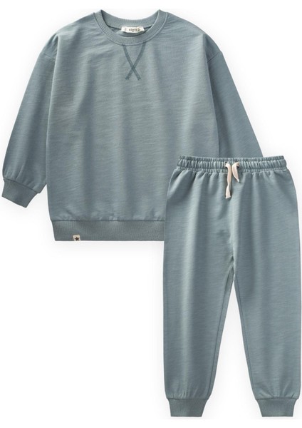 Basıc Sweatshirt Takım 3-8 Yaş Çağla Yeşil