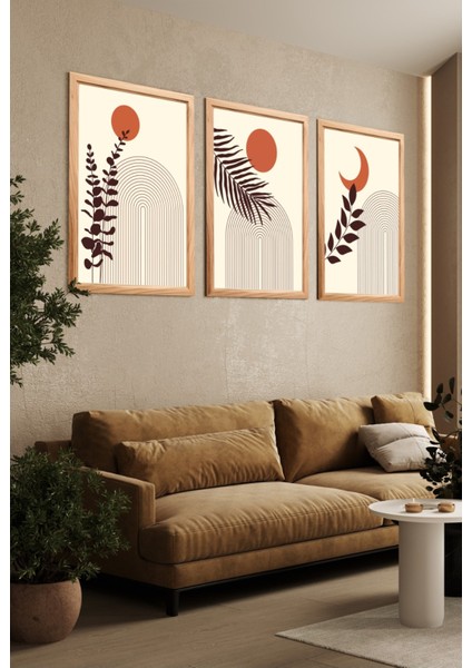 Bohem Gün Batımı Çerçeve Görünümlü 3'lü Set Mdf Tablo fiyatları