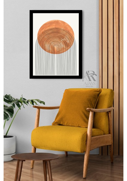 Monstera ve Güneş Organik Formlarda Soyut Mdf Tablo fiyatları