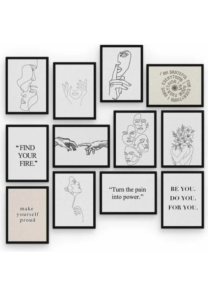 Çizim 12 Parça Ahşap Mdf Tablo fiyatları