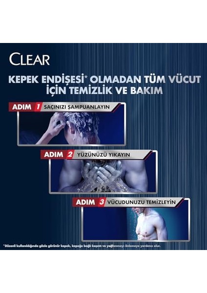 Clear Men 3in1 Şampuan & Duş Jeli Yağlanma Karşıtı Lime Özü 350 ml