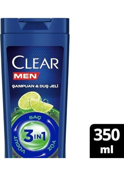 Clear Men 3in1 Şampuan & Duş Jeli Yağlanma Karşıtı Lime Özü 350 ml modelleri