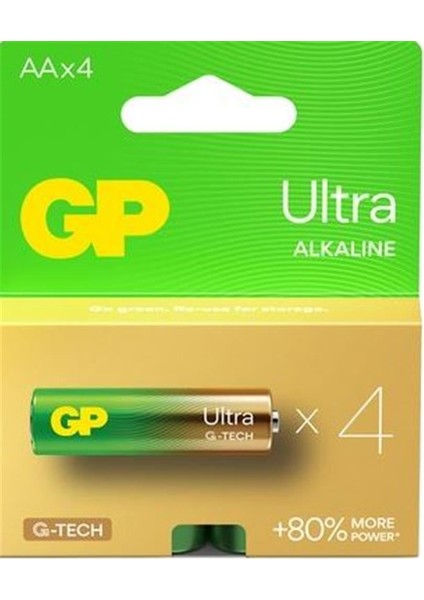 G-Tech Lr6 Aa Boy Ultra Alkalin Kalem Pil 4'lü Paket GP15AU-U4