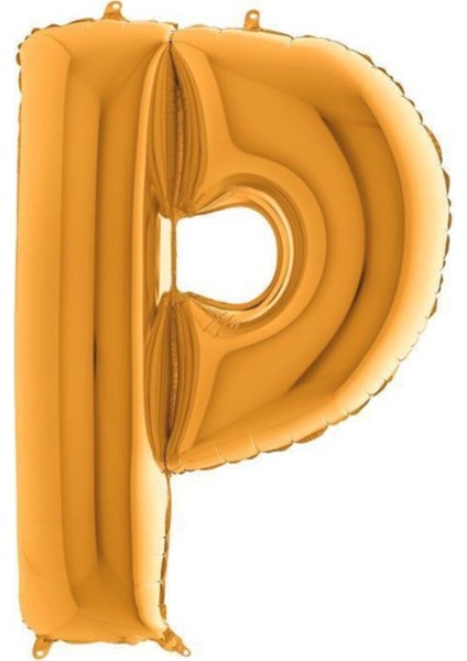 P Harf Altın Folyo Balon 102CM