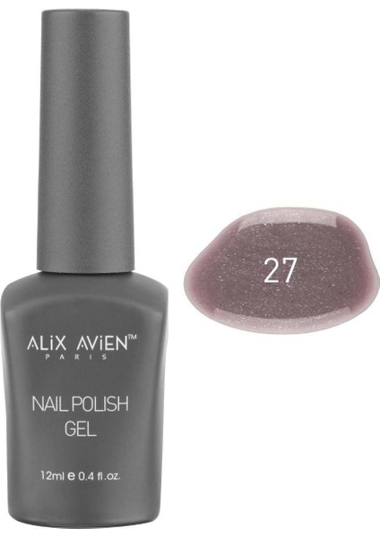 Alıx Avıen Uv Kalıcı Mavi Işıltılı Kahverengi Jel Oje 27 - Gel Polish - 12 ml