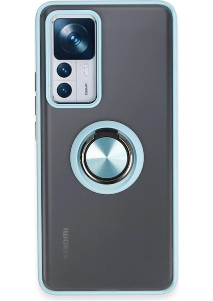 12T Kılıf Montreal Yüzüklü Silikon Kapak - Buz MAVI-(5796)