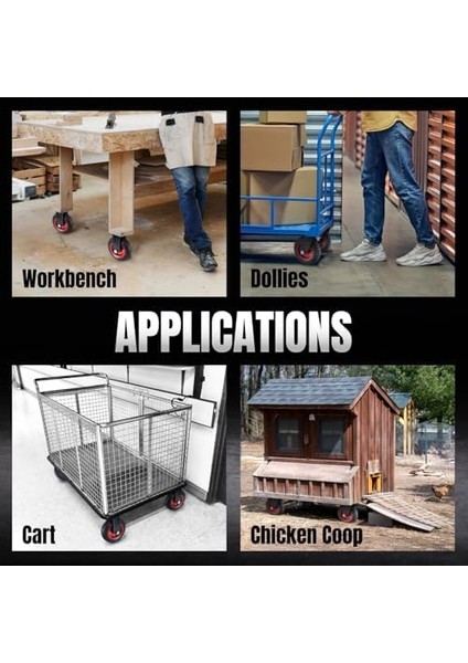 17051V Döner Ağır Hizmet Endüstriyel Tekerlek, 20,32 Cm, 1 Pk, 20,32 Cm, Siyah modelleri