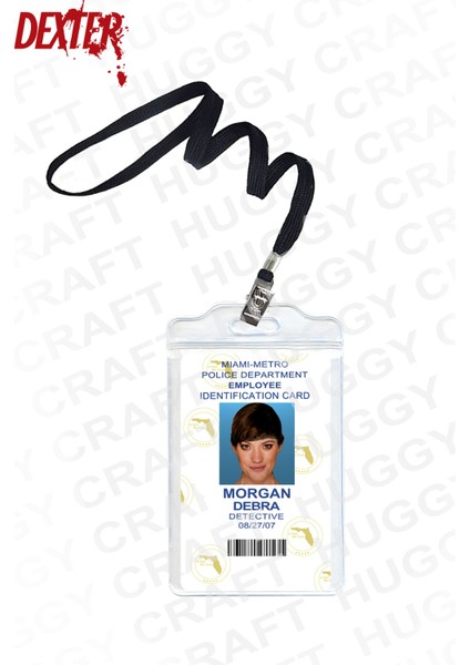Debra Morgan Kimlik Kartı | Kaliteli Baskı Pvc Kart + Boyun Askılığı + Şeffaf Su Geçirmez Kartlık