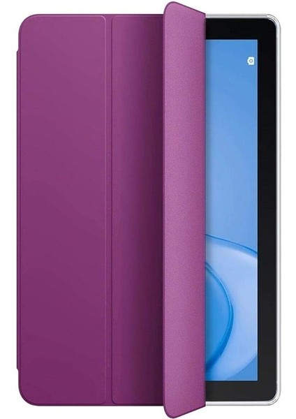 Honor ile Uyumlu Pad X8 Zore Smart Cover Standlı 1-1 Kılıf Mor