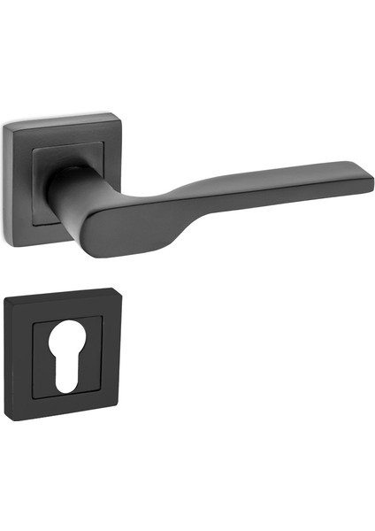 Kapı Kolu Max Firuze Matsiyah Kare Rozetli Yale Sağ