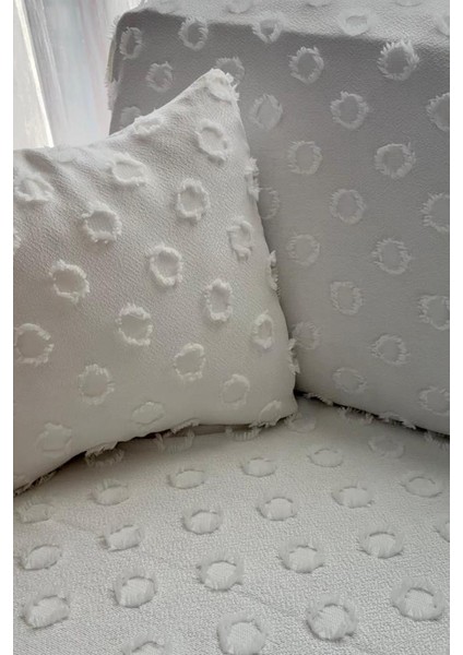 Konik Kırlent Kılıfı Hediyeli 170X210 cm Pamuklu Koltuk Örtüsü Krem fırsatları