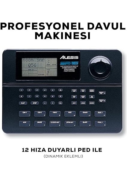 Sr-16 - Stüdyo Kalitesinde Bağımsız Klasik Davul Makinesi, 200+ Ses Kütüphaneli, Performans Odaklı Giriş/çıkışlı ve Dahili Efektli, Siyah modelleri