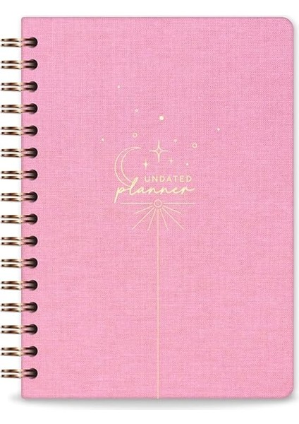 A5 Spiralli Keten Süresiz Planlayıcı Ajanda Şeker Pembe indirimleri
