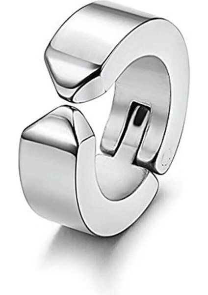 Erkek Küpesi - 1 Adet Çelik Kıstırmalı Küpe Paslanmaz Atmaz Çelik Gümüş Renk Küpe fiyatları