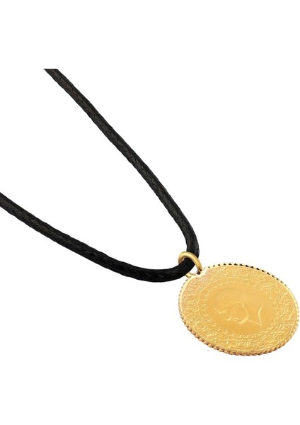 22 Ayar Çeyrek Altın Siyah Ipli Kolye fiyatları