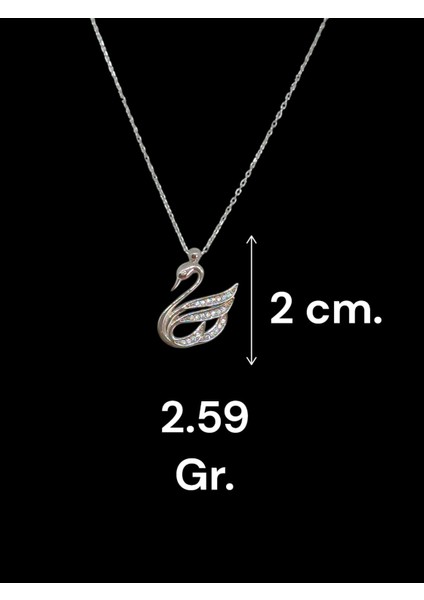 Kuğu Model 925 Ayar Gümüş Zarif Taşlı Kolye | Işıltılı ve Şık Tasarım modelleri