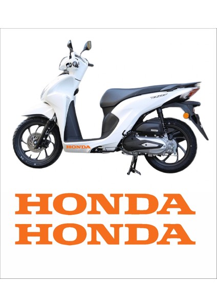 Honda Dio Marşpiyel Sticker Honda Sticker 2 Adet 20CM Turuncu