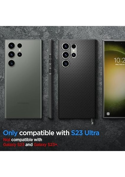 Galaxy S23 Ultra ile Uyumlu Kılıf Liquid Air Matte Black - ACS05614 fiyatları