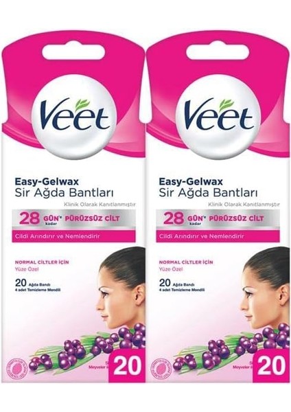 Yüz Bölgesi 20’li Sir Ağda Bantları 2’li Avantaj Paketi