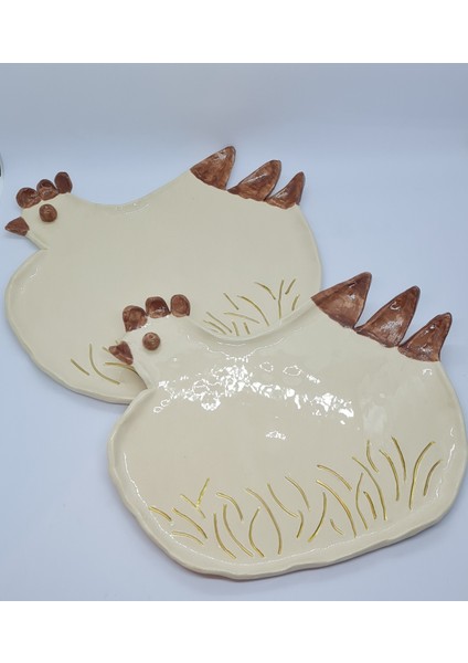 Tavuk Sunum Tabak El Yapımı Seramik modelleri