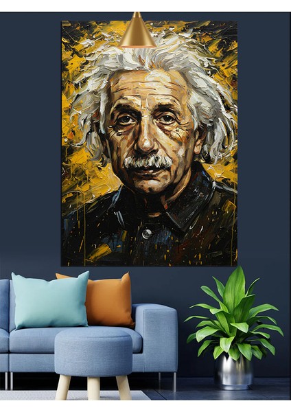 Ünlü Fizikçi Albert Einstein'ın Portresi Dekoratif Kanvas - Mdf Ahşap Tablo fiyatları