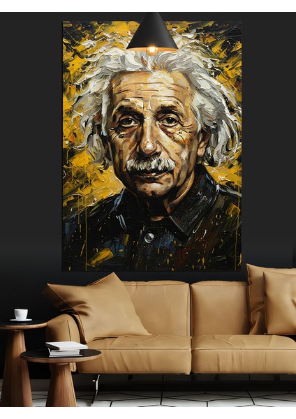 Ünlü Fizikçi Albert Einstein'ın Portresi Dekoratif Kanvas - Mdf Ahşap Tablo modelleri