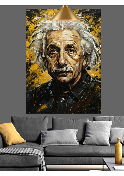 Ünlü Fizikçi Albert Einstein'ın Portresi Dekoratif Kanvas - Mdf Ahşap Tablo fırsatları