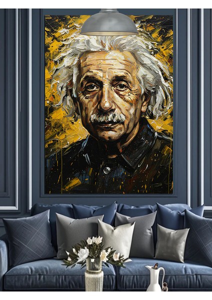 Ünlü Fizikçi Albert Einstein'ın Portresi Dekoratif Kanvas - Mdf Ahşap Tablo indirimleri