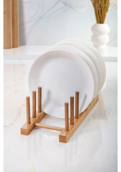 Çok Amaçlı Düzenleyici Stand, Mutfak Tezgah Üstü Tabak, Tencere Kapağı Yerleştirme Standı 5 Bölmeli