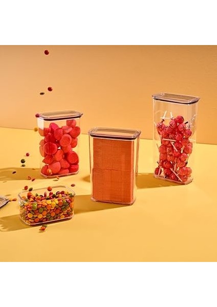 Home Şeffaf Mika Sızdırmaz Vakumlu Erzak Kabı, Dikdörtgen, Bakliyat ve Kuruyemiş Saklama Kabı, Gıda Tazeliğini Koruyan Dayanıklı Mutfak Aksesuarı (1500 Ml) fırsatları