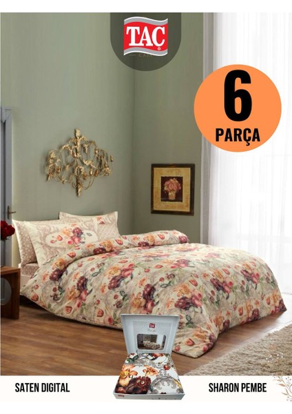 Dijital Saten Çift Kişilik Nevresim Takımı