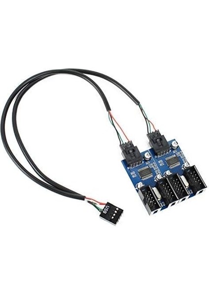 9 Pin USB Başlık Fişi 1 Ila 2/1 Ila 4 Soket Uzatma Kablosu Kart Masaüstü Anakart 9 Kutuplu USB Hub USB 2.0 9 Kutuplu Fiş Adaptör Port Multilier (1 Ila 4 Versiyon)