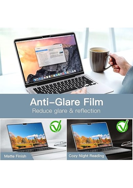 Ekran Koruyucu Için MacBook Air 13.6 Inç (2025/2024/2022, M4/m3/m2), Parlama Önleyici Film Mat, Parmak Izi Önleyici, 2 Paket fiyatları