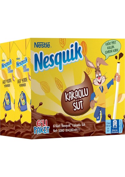 Kakaolu Süt 6'lı Paket (6 x 180 Ml)