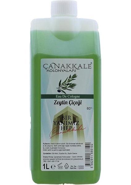 Kolonyaları Zeytin Çiçeği Kolonyası -1 Litre - (Bidon) Korumalı Kapak - Yeni Model fiyatları