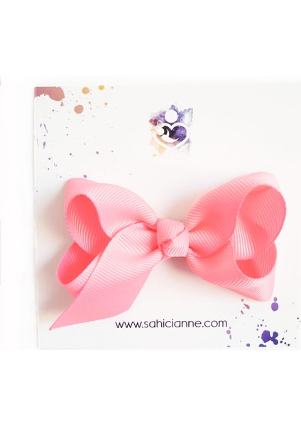 Butik Fiyonk Kurdele Saçsız Bebek Tokası 8cm Az Saçlı Kız Bebeklere Özel Toka