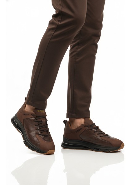 Kahve Bağcıklı Hakiki Deri Erkek Casual Ayakkabı