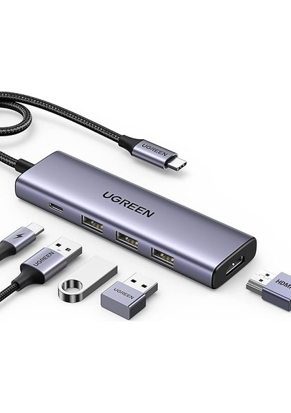 Type-C To 4K/60Hz HDMI 3*usb 3.0 100W Pd Güç Girişi Çoklayıcı Hub Adaptör