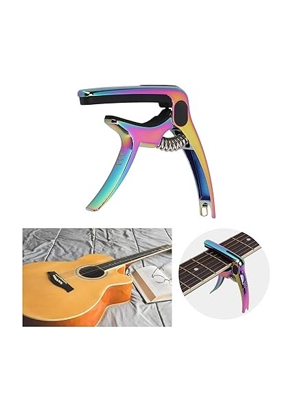 Gitar Için Kapo, Metal Gitar Kaposu, Akustik, Elektro Gitar, Bas, Ukulele, Mandolin ve Banjo Için Ses Ayarlama Aleti, 7,3 x 8,5 x 1,3 cm / 2,9 x 3,3 x 0,5 Inç fiyatları