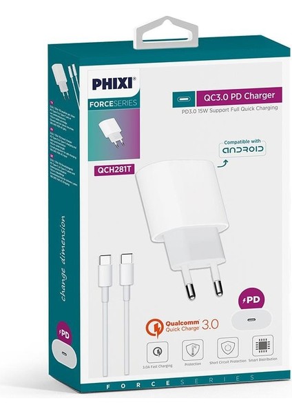 Force QCH281T Pd 15W Type-C To Type-C Şarj Cihazı modelleri