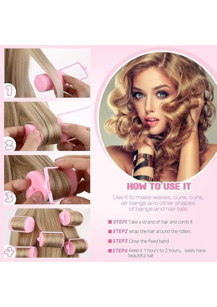 Bolivia&apos;s Sünger Saç Bigudileri, 18 Parça Yumuşak Köpük Saç Şekillendirici, 40 mm Büyük Boy, Dıy Dalgalı Saç Stili Aletleri, Isısız Kuaför Saç Bigudisi, Kadınlar Için (Pembe) fiyatları
