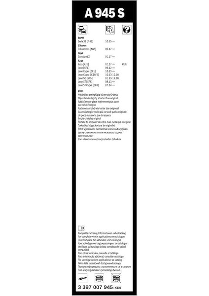 Aerotwin Silecek Seti - [650/400 Mm] Seat Leon Iıı (2012-2021) [5f1] #A945S fırsatları