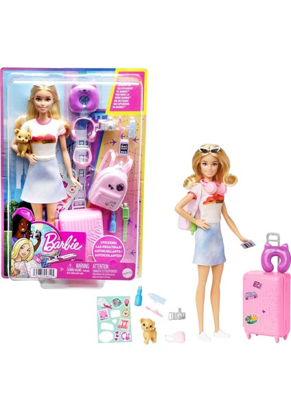 Seyahatte Bebeği ve Aksesuarları Bebek ve Aksesuarları, Yavru Köpeğiyle Seyahat Seti HJY18