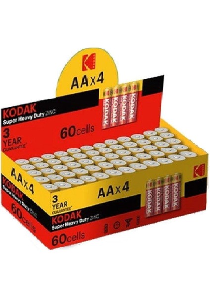 Aa Pil Super Heavy Duty Çinko Karbon Kalem Pil 60 Adet