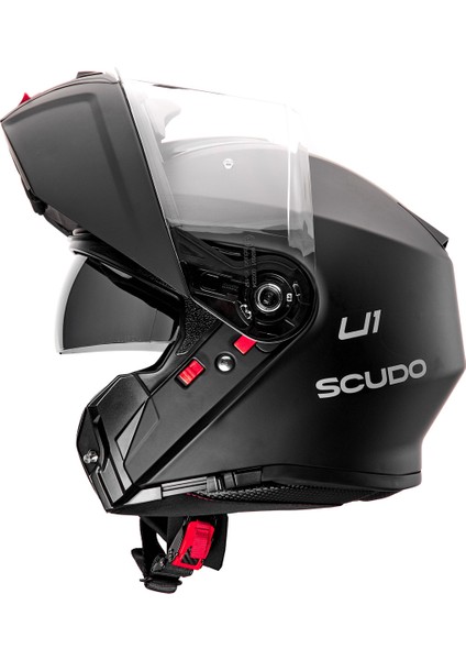 U1 Modüler Çene Açılır Güneş Vizörlü Motosiklet Kaskı Ece 22.06 Sertifikalı Mat Siyah fiyatları