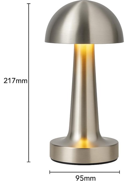 Şarjlı Masa Lambası – Krom, Dokunmatik, Dim Edilebilir, 3 Renk Modu (6500K-3200K-AMBER), 4-8 Saat Çalışma, 1,5 Saat Şarj, 217X95 mm modelleri