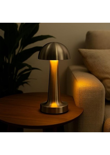 Şarjlı Masa Lambası – Krom, Dokunmatik, Dim Edilebilir, 3 Renk Modu (6500K-3200K-AMBER), 4-8 Saat Çalışma, 1,5 Saat Şarj, 217X95 mm indirimleri