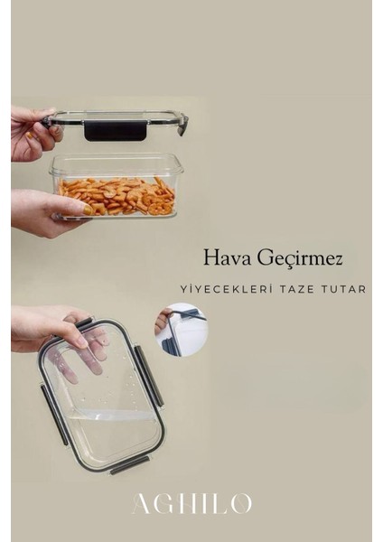 3’lü Sızdırmaz Saklama Kabı Seti (850 ml + 1,8 Lt + 3 Lt)