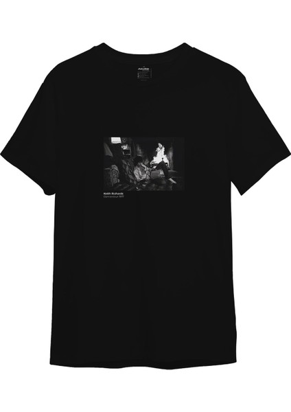 Keith Richards Connecticut 1977 Tişört - Siyah