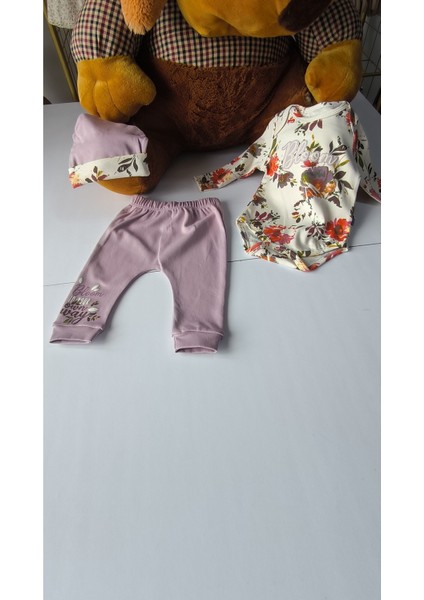 Erkek-Kız Bebek Omuz Genişletmeli Çıtçıtlı Body Pijama Bere Takımı, %100 Pamuk , Modern Tasarım fiyatları